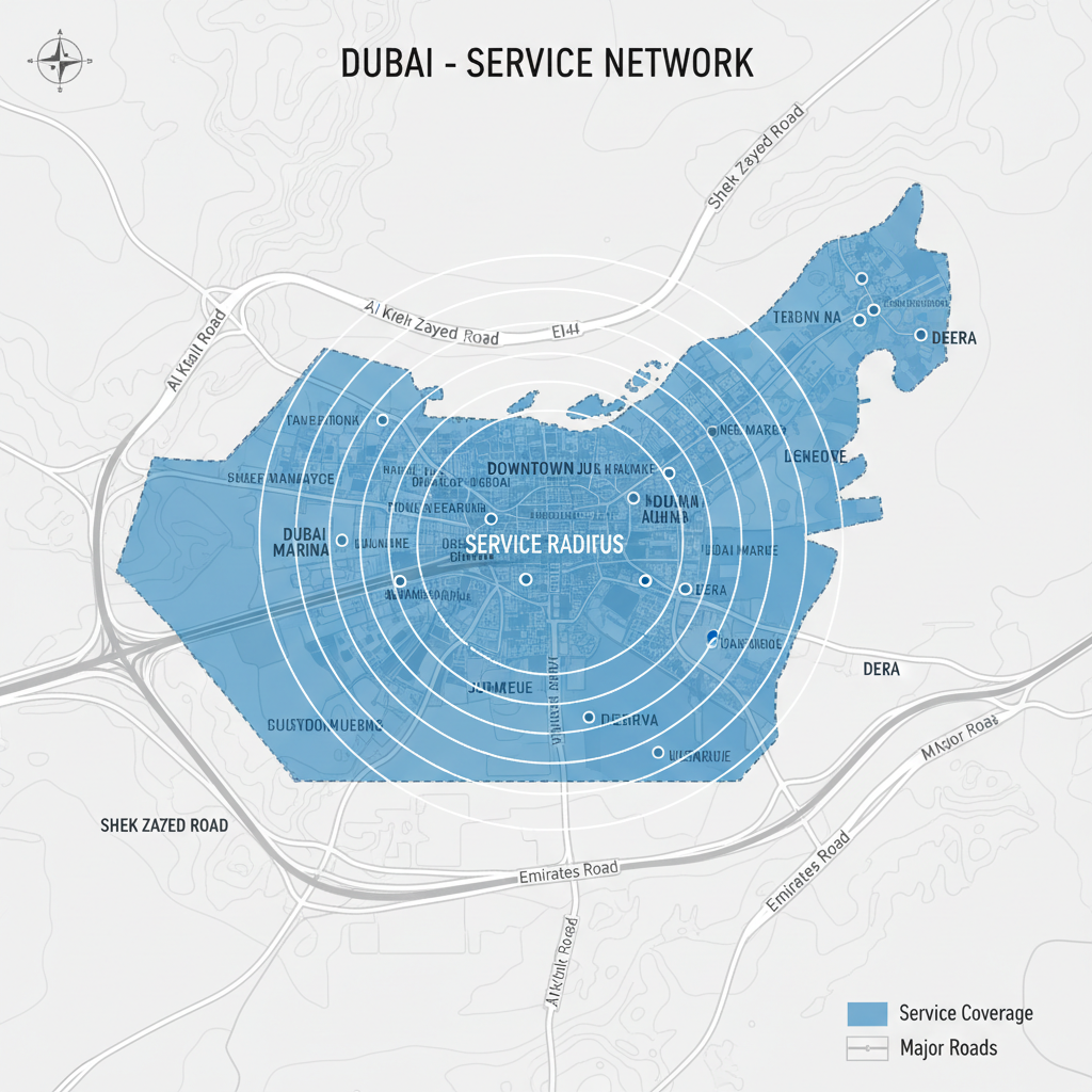 Dubai Service Area Map