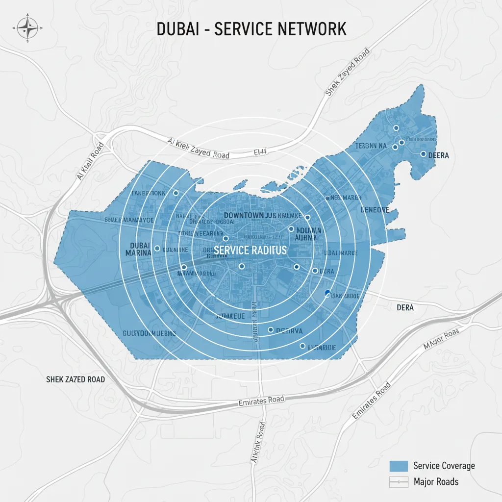 Dubai Service Area Map